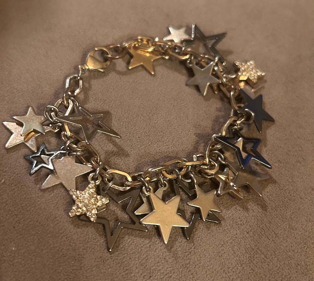 Mixed Metal Star Charm Bracelet